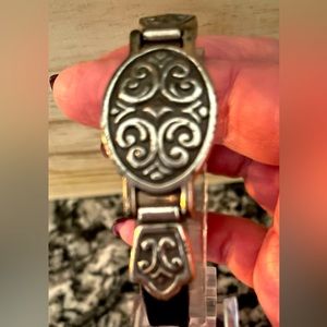 Brighton, black, leather and silver bracelet